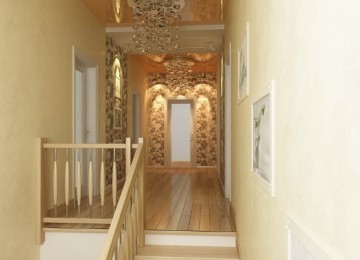 Дизайн коридора на втором этаже в частном доме: фото, описания, стили интерьера (55 фото)