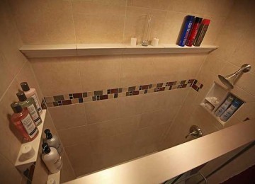 Полки в ванную комнату: фото, виды, материалы изготовления (78 фото)