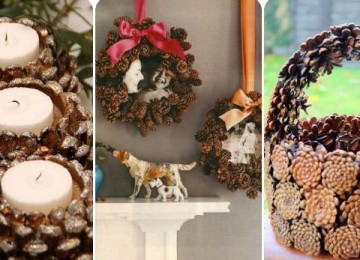 Поделки из шишек: 10 оригинальных идей того, как быстро украсить интерьер на праздник (70 фото)