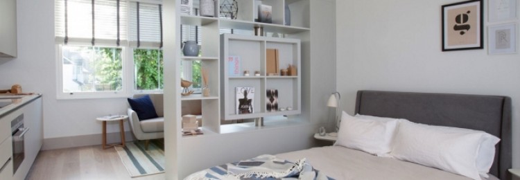 Как отделить кровать в однокомнатной квартире: способы зонирования (32 фото)