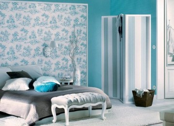 Голубые обои в спальне: как создать теплую и уютную обстановку (40 фото)