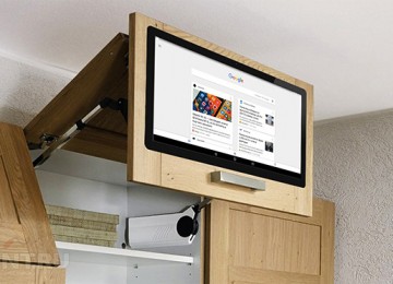 Телевизор на кухне: варианты установки, фото готовых конструкций (76 фото)