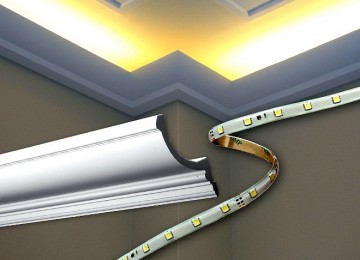 Профили для светодиодных лент в натяжных потолках (72 фото)