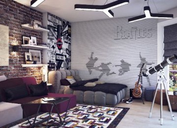 Дизайн комнаты для мальчика-подростка в современном стиле (60 фото)