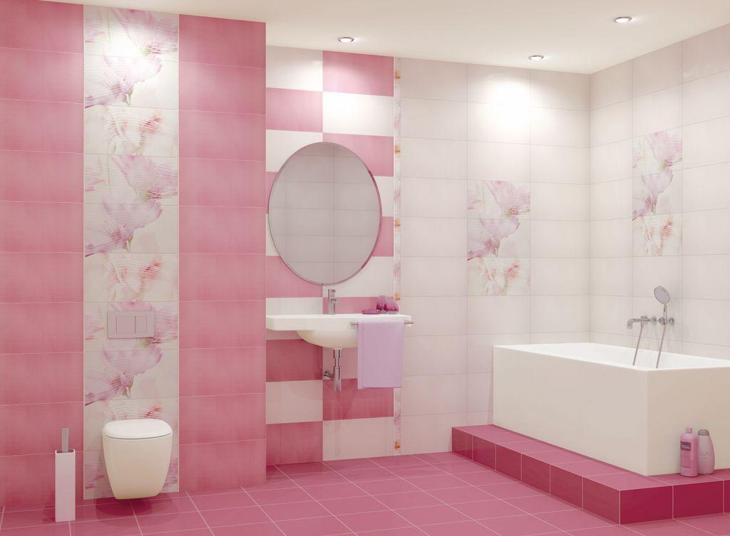 Розовый цвет в ванной