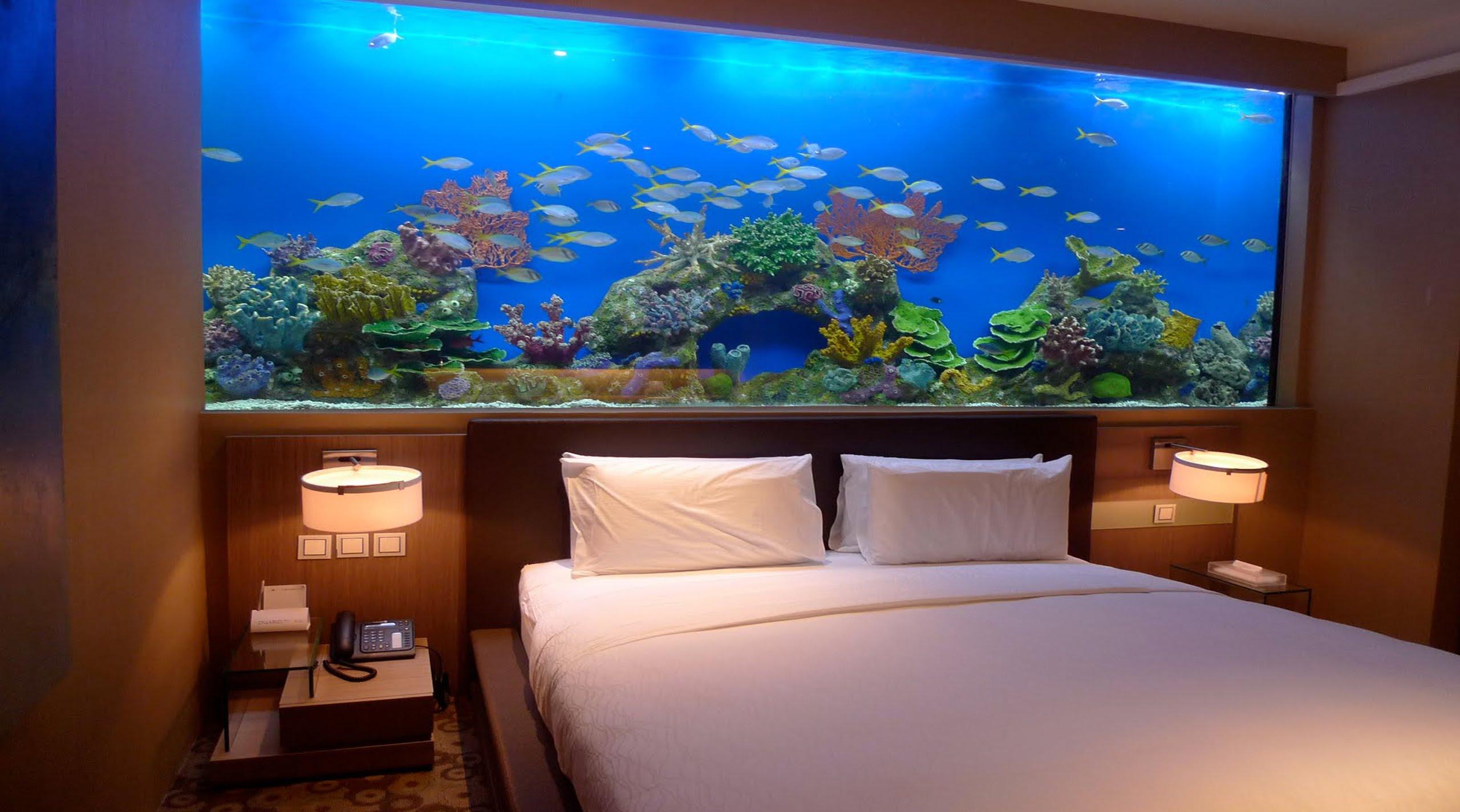 Декор для аквариума в спальне