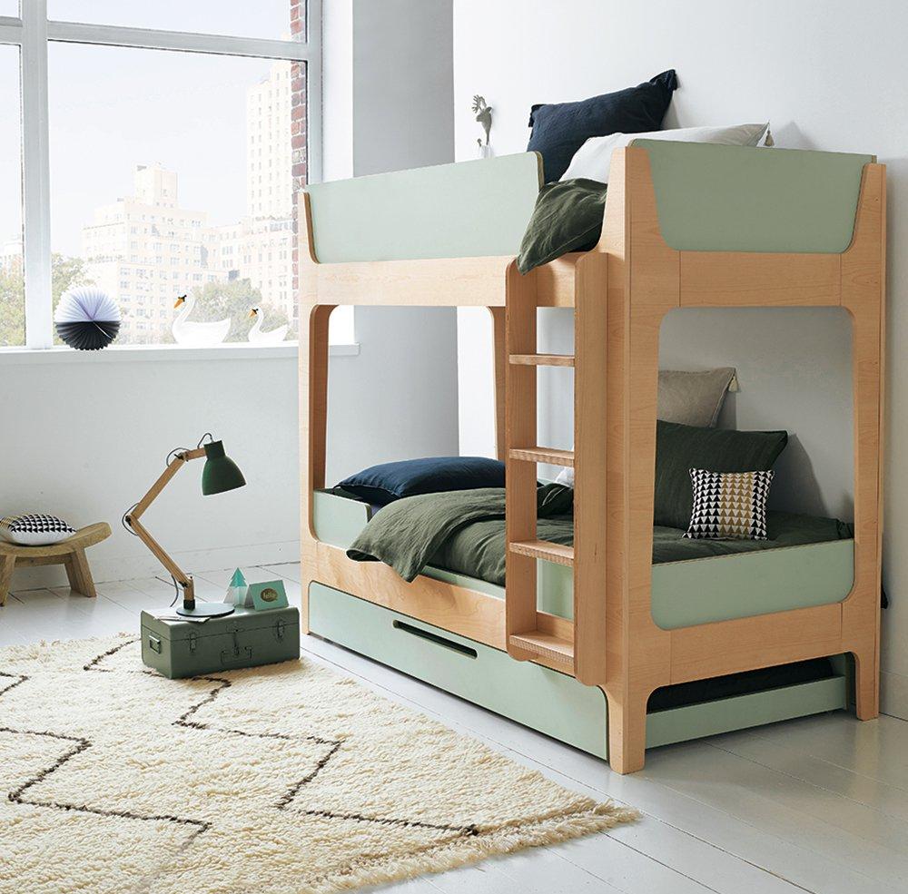Двухъярусная детская кровать зеленая