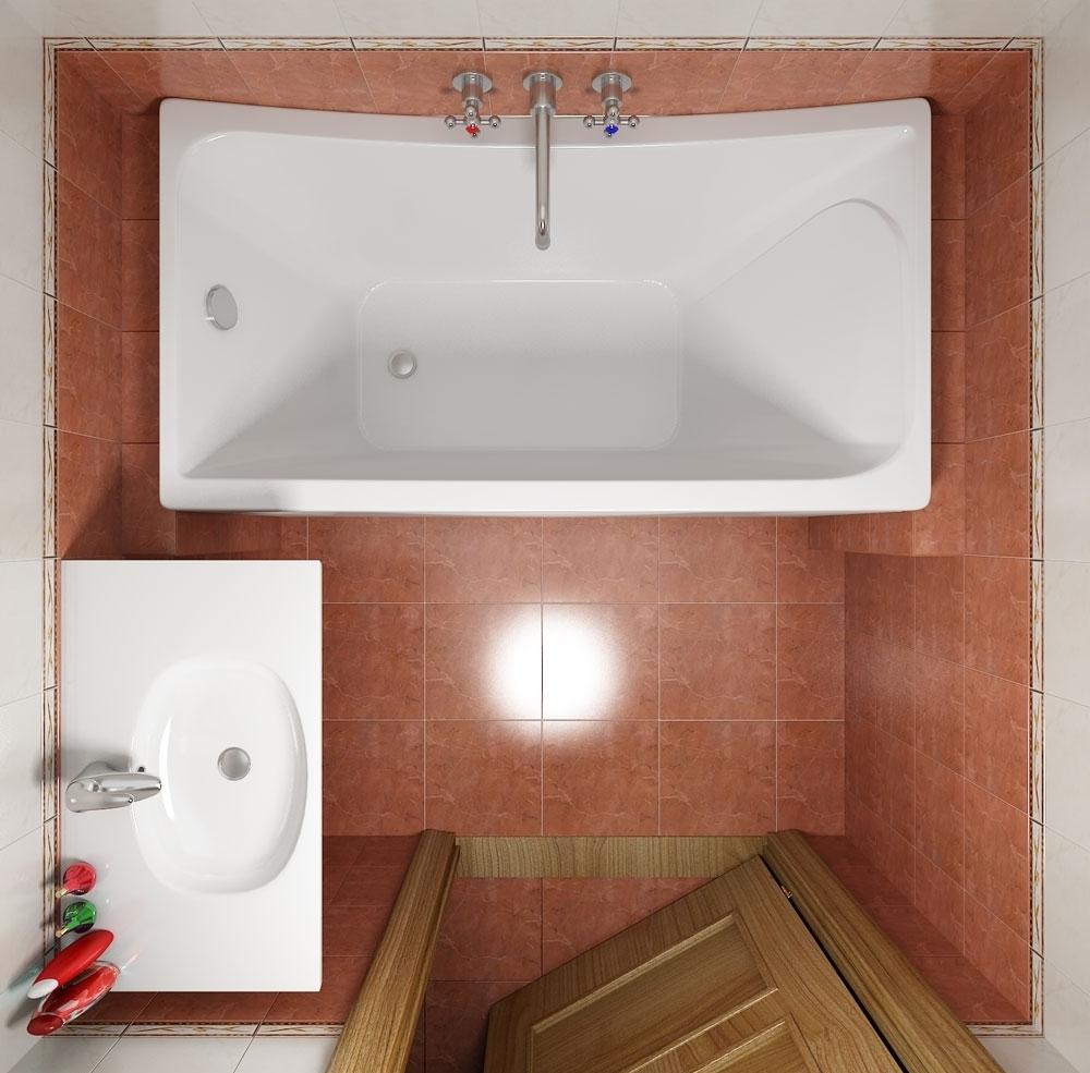 Пример планировки ванной комнаты без унитаза