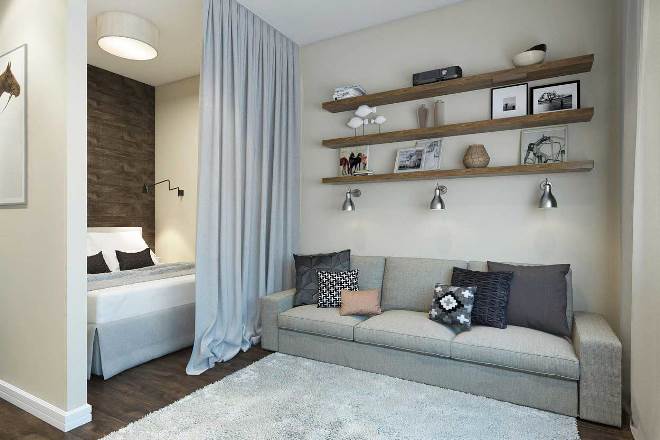 Как отделить спальную зону в однокомнатной квартире?