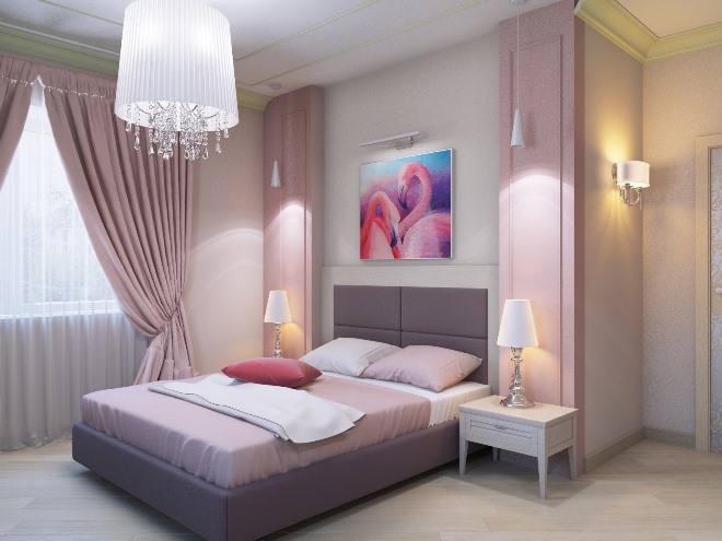 Выбор цветовой палитры картины и стилистика спальной комнаты