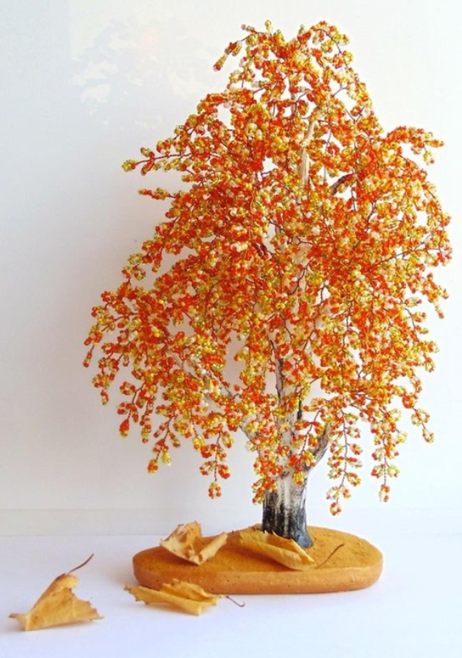 Красивые деревья из бисера:  не так сложно, как кажется