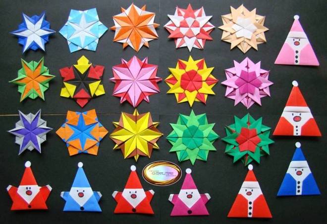 Бумажные украшения в технике оригами