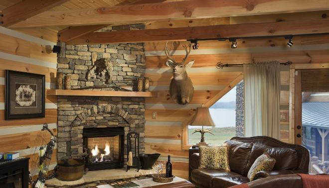 Охотничий стиль в интерьере дома из клееного бруса | Holz House | Дзен
