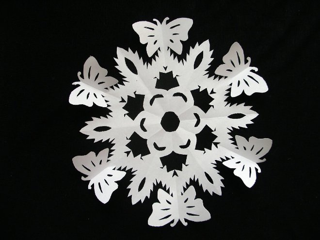 Снежинка-киригами