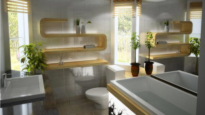 Стиль и дизайн полочек в ванную