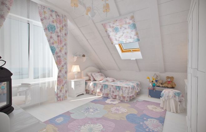 Спальня на мансарде для ребенка