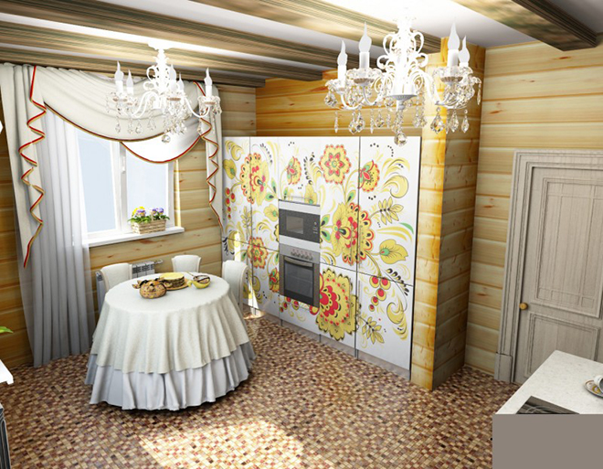 Стилизация комнат под русский стиль
