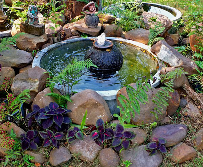 Идеи для садового фонтана из подручных средств