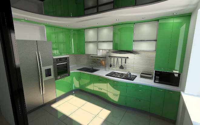 Серо-зеленая кухня