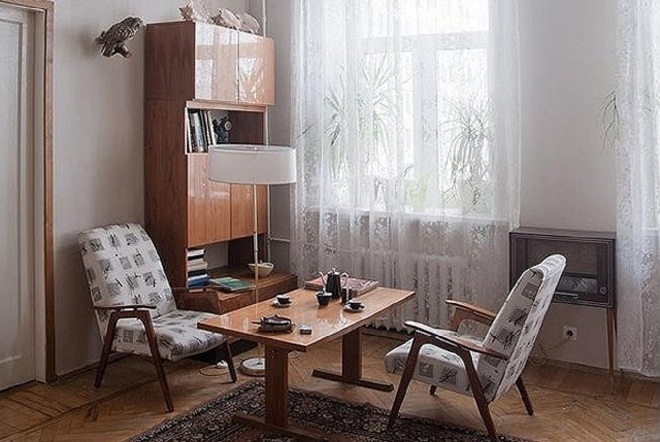 Советская мебель в современном интерьере, буфет 50-х годов и винтажные .