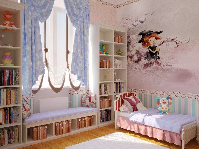 Дизайн штор в комнату девочки