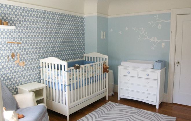 Дизайн обоев в комнату новорожденного